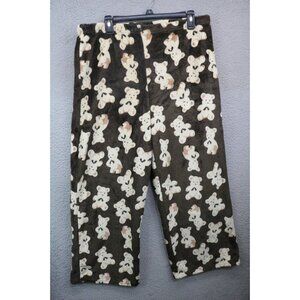 Em & Alfie Wide Leg Plush Lounge/Pajama Pants-2X-Teddy Bears